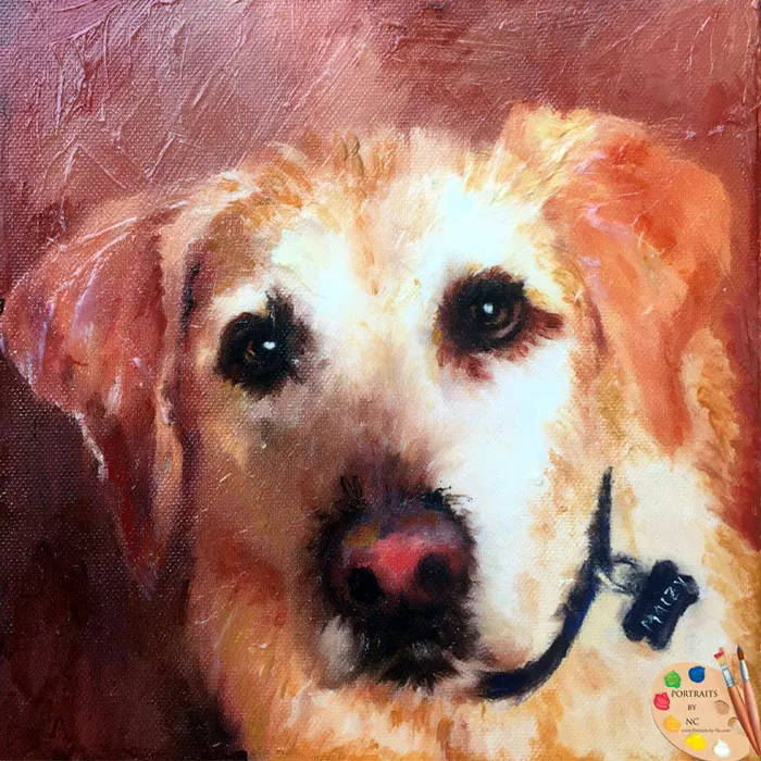 Portraits by NC Earrings Labrador Portrait Dog Portrait in Oil