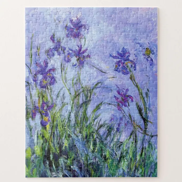 Portraits by NC Earrings Monet Lilac Irises Traditional Thick Jigsaw Puzzle for Adults 30 to 1000 Pieces