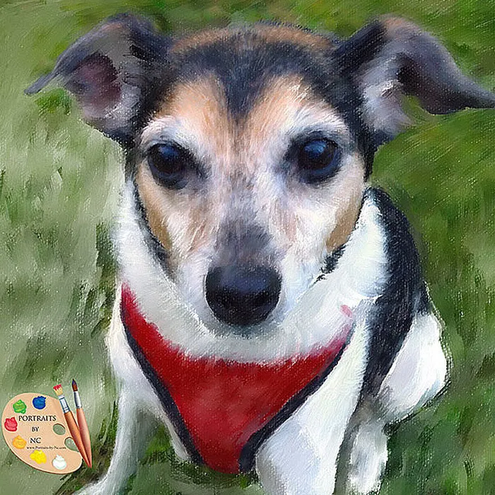 Portraits by NC Earrings Rat Terrier Oil Portrait