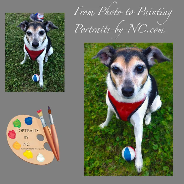 Portraits by NC Earrings Rat Terrier Oil Portrait