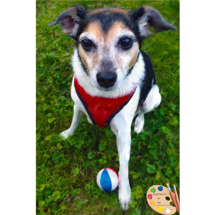 Portraits by NC Earrings Rat Terrier Oil Portrait