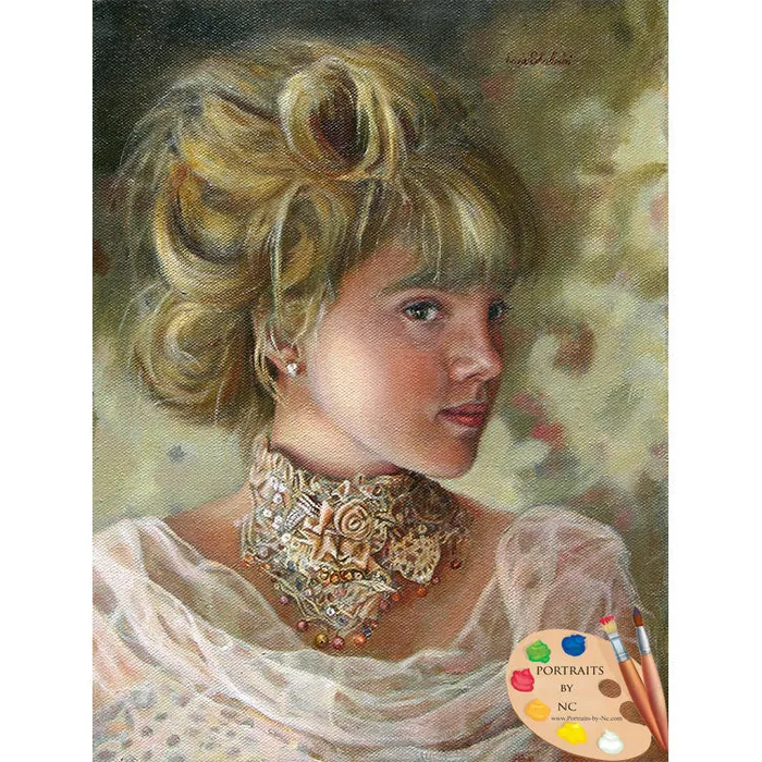 Portraits by NC Earrings Victorian Beauty Original Oil Painting