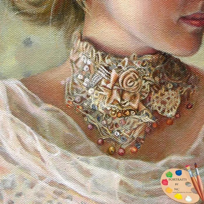 Portraits by NC Earrings Victorian Beauty Original Oil Painting