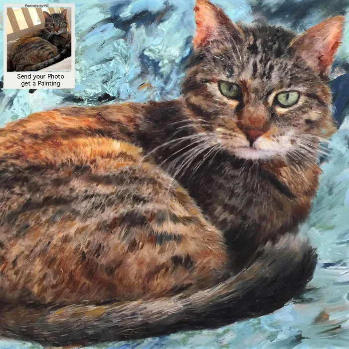 Portraits by NC Necklaces Tabby Cat Oil Portrait