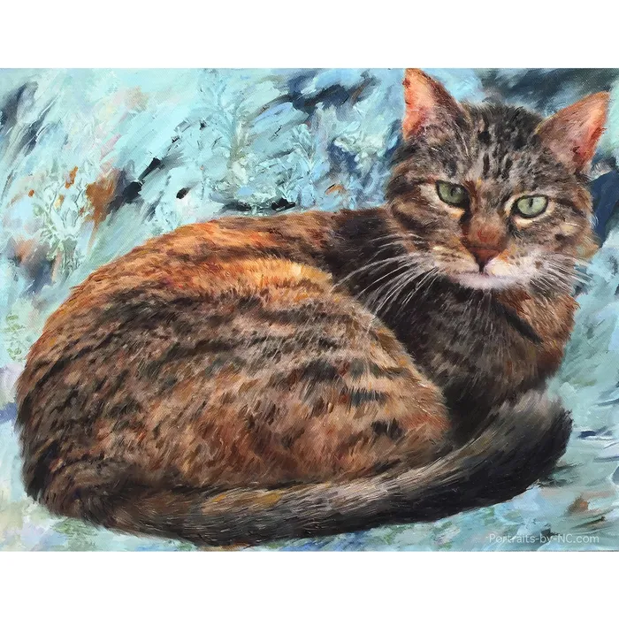 Portraits by NC Necklaces Tabby Cat Oil Portrait