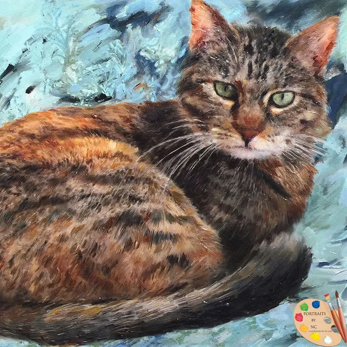 Portraits by NC Necklaces Tabby Cat Oil Portrait