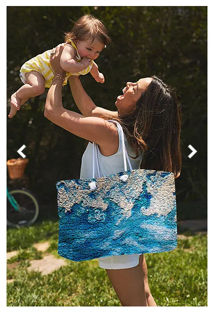 Portraits by NC Necklaces Weekender Tote Bag Customizable Carryall Totebag Beach Tote Ocean Foam