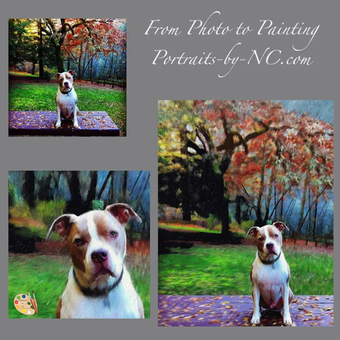Portraits by NC Pit Bull Dog Digital Portrait Earrings