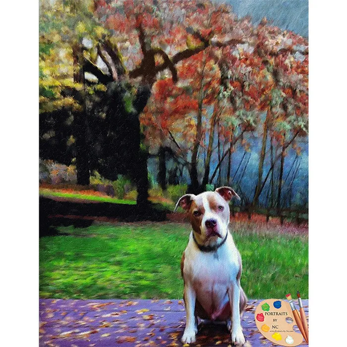 Portraits by NC Pit Bull Dog Digital Portrait Earrings