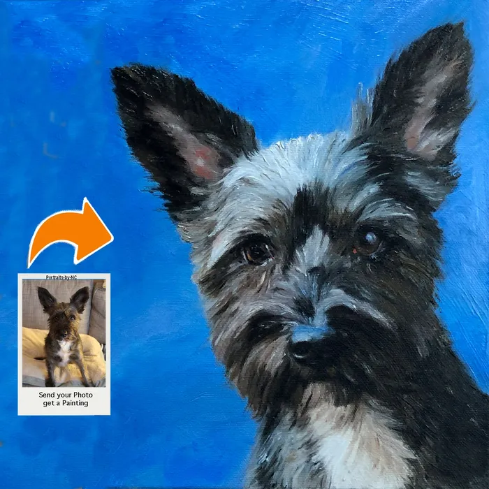 Portraits by NC Terrier Dog Portrait Pet Oil Portrait Earrings