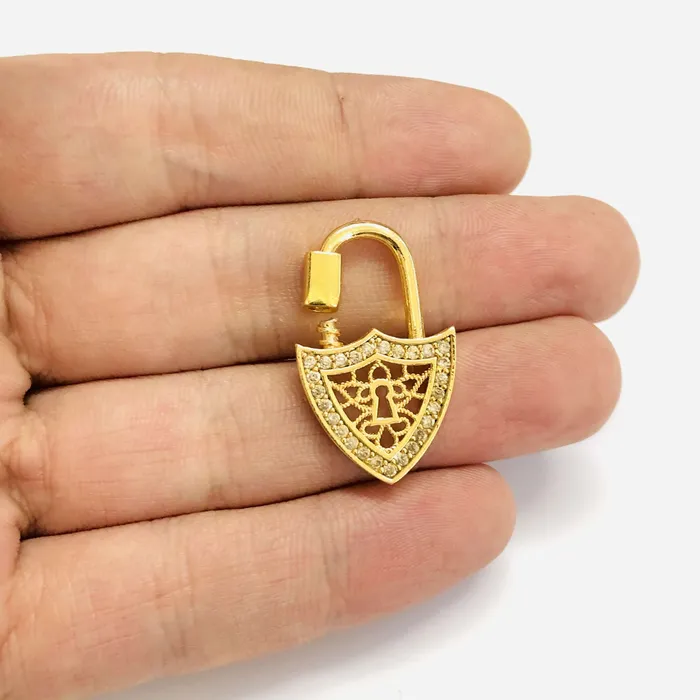PreStyled Sets Peppy Beads 24Kt Gold Plated Brass Carabiner Clasp Micro Pave Carabiner Screw Clasp PreStyled Sets Peppy Beads 24Kt Gold Plated Brass Carabiner Clasp Micro Pave Carabiner Screw Clasp