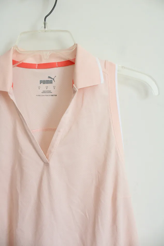 Puma Necklaces Puma Light Pink Collared Athletic Tank S