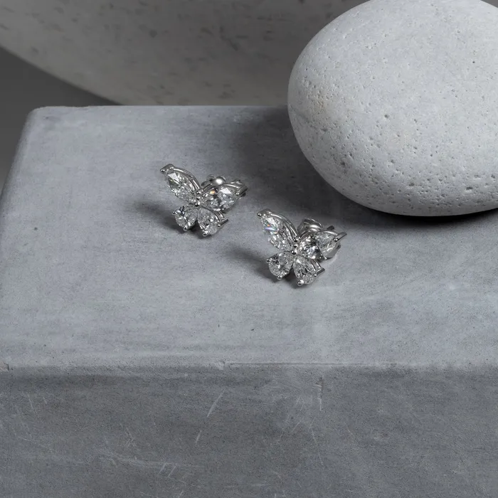 RACHEL LYNN CHICAGO Earrings 18 Karat White Gold and Diamond Butterfly 295cts Earrings