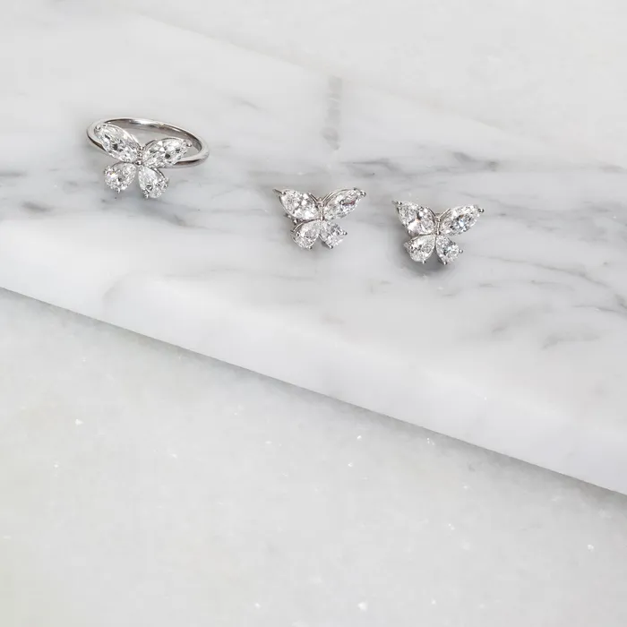 RACHEL LYNN CHICAGO Earrings 18 Karat White Gold and Diamond Butterfly 295cts Earrings