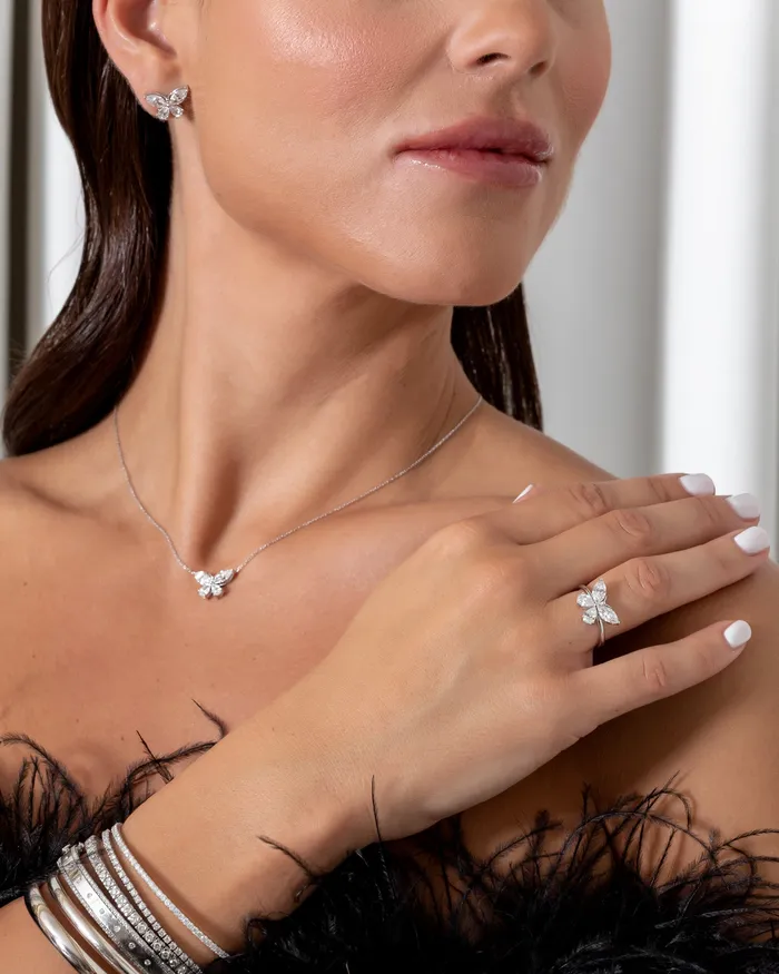 RACHEL LYNN CHICAGO Earrings 18 Karat White Gold and Diamond Butterfly 295cts Earrings