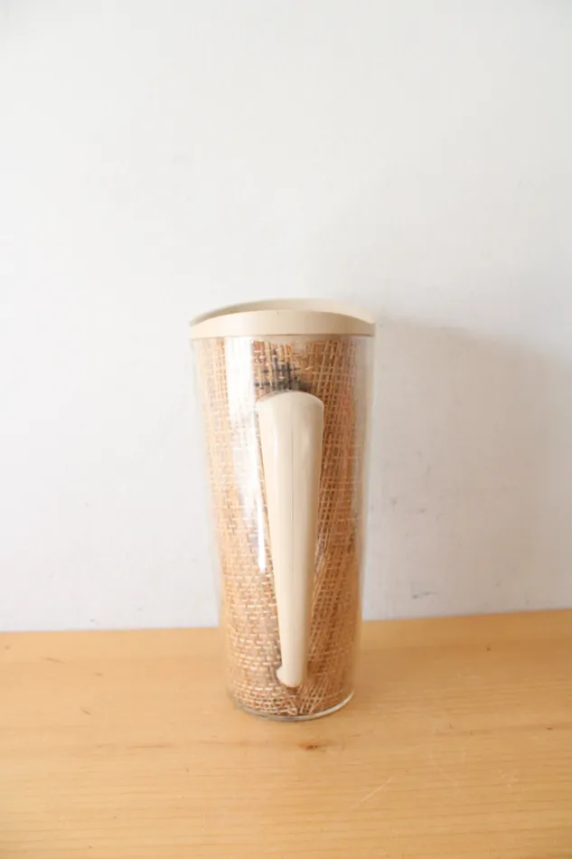 Raffiaware Vintage Melamine Pitcher Tall Cup Set Jubilee Thrift Earrings