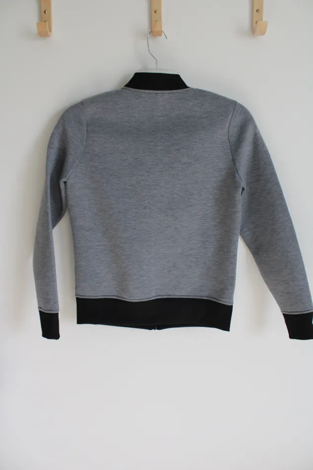 RBX RBX Gray Zip Up Structured Jacket S Earrings