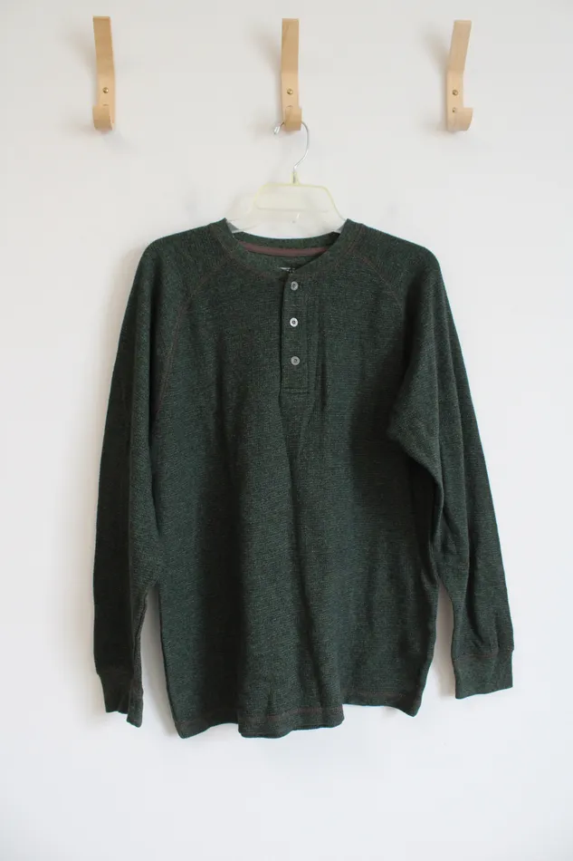 RedHead Earrings RedHead Green Long Sleeved Henley Shirt M
