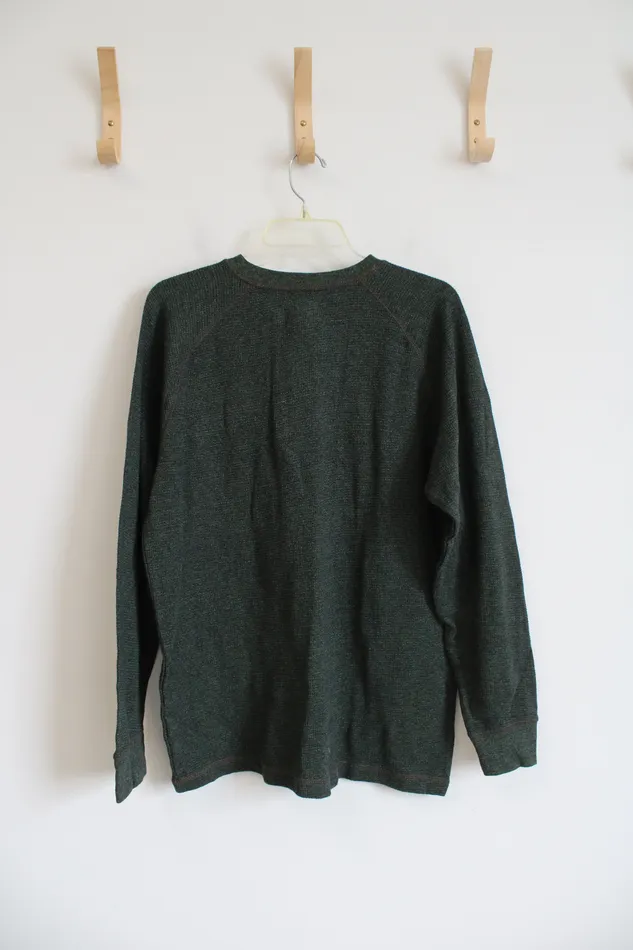 RedHead Earrings RedHead Green Long Sleeved Henley Shirt M