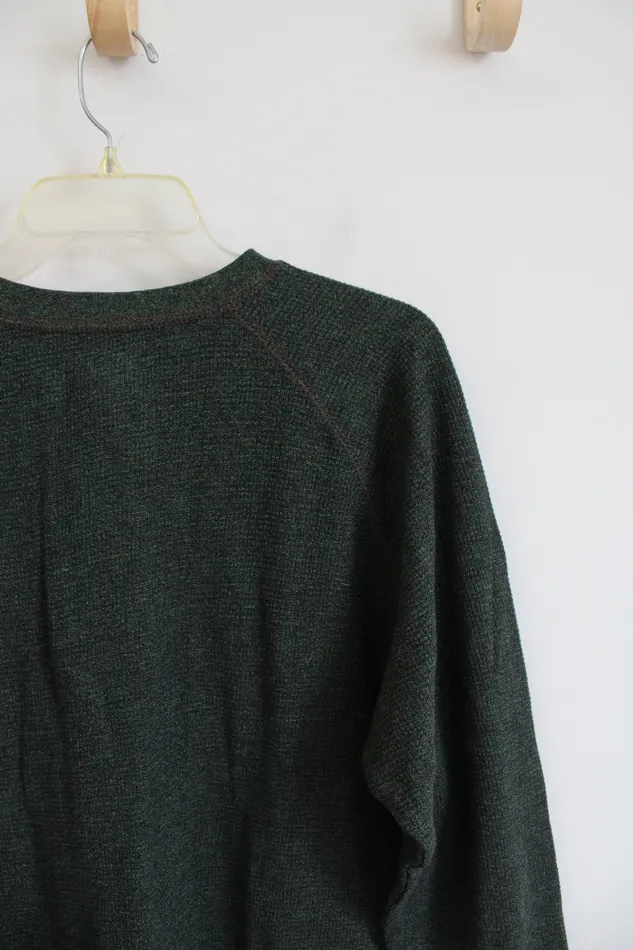 RedHead Earrings RedHead Green Long Sleeved Henley Shirt M