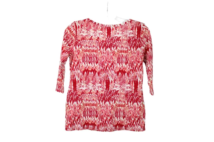 Relativity Earrings Relativity Red Pattern Shirt S Petite