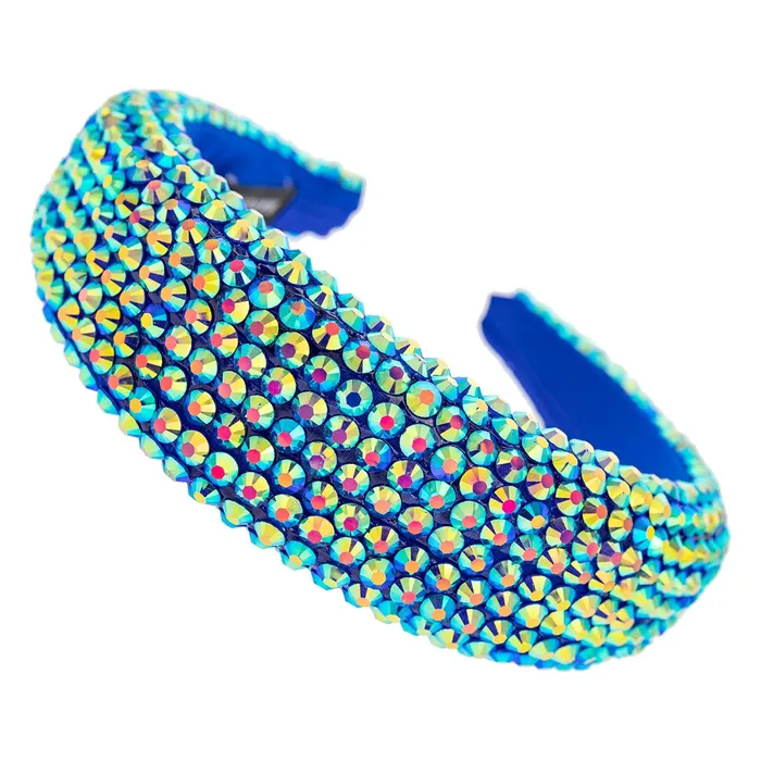 RHINESTONE EMBELLISHED WIDE HEADBAND TEAL Something Special LA Earrings