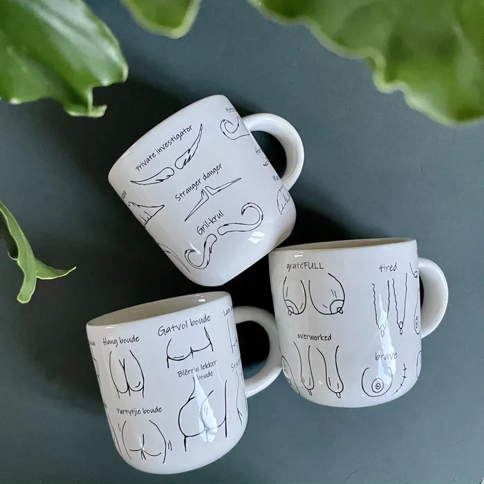 Riana Mostert Earrings Boobie mug