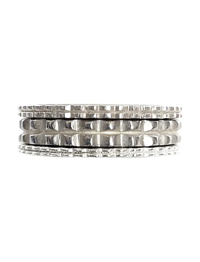 Rings Erika Pea STACK RING PYRAMID SILVER SET