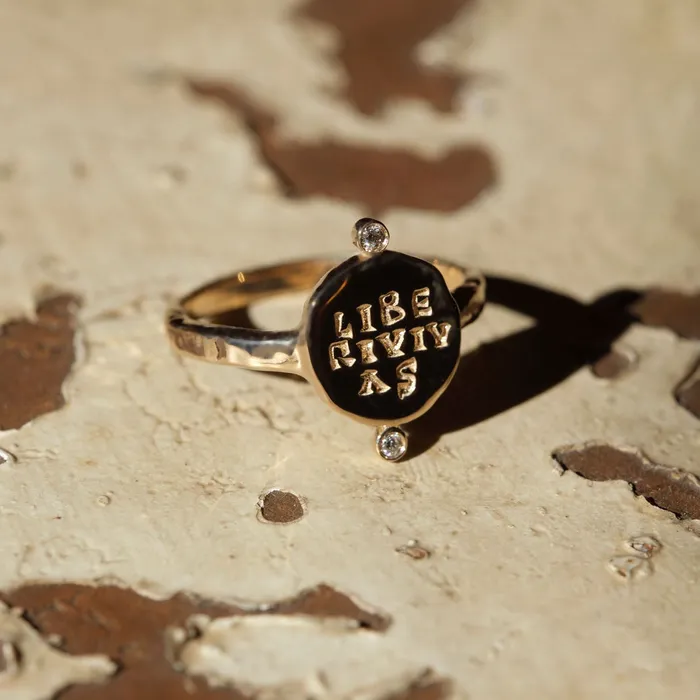 Rings Liberi Vivas Diamond Signet Ring COMMON ERA