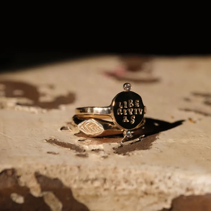 Rings Liberi Vivas Diamond Signet Ring COMMON ERA