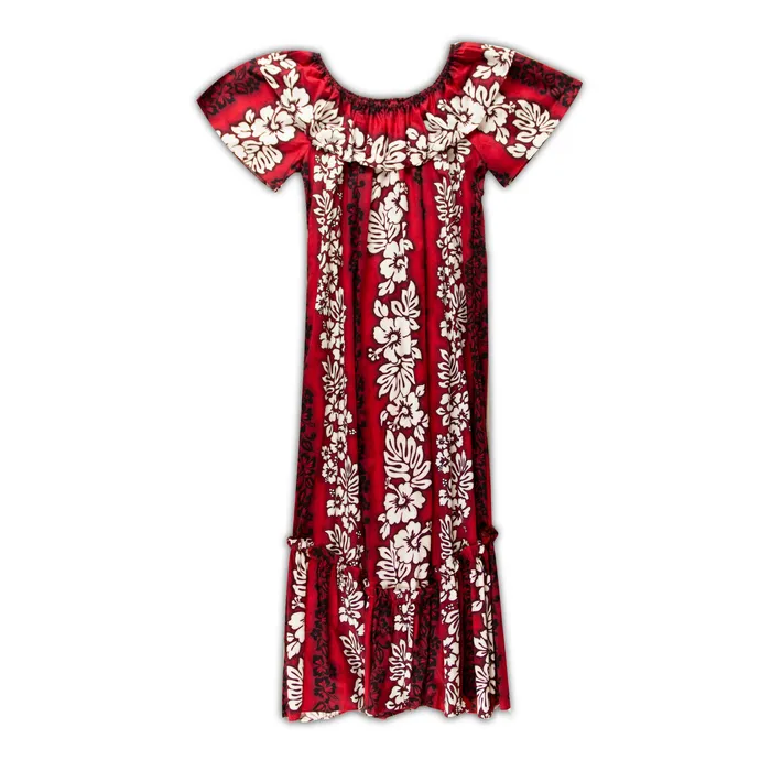ROYALHAWNCREAT Earrings Ladies Double Ruffle Long Muumuu 2XL
