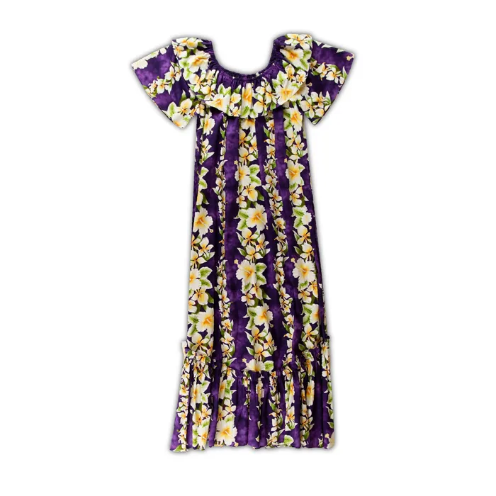 ROYALHAWNCREAT Earrings Ladies Double Ruffle Long Muumuu 2XL