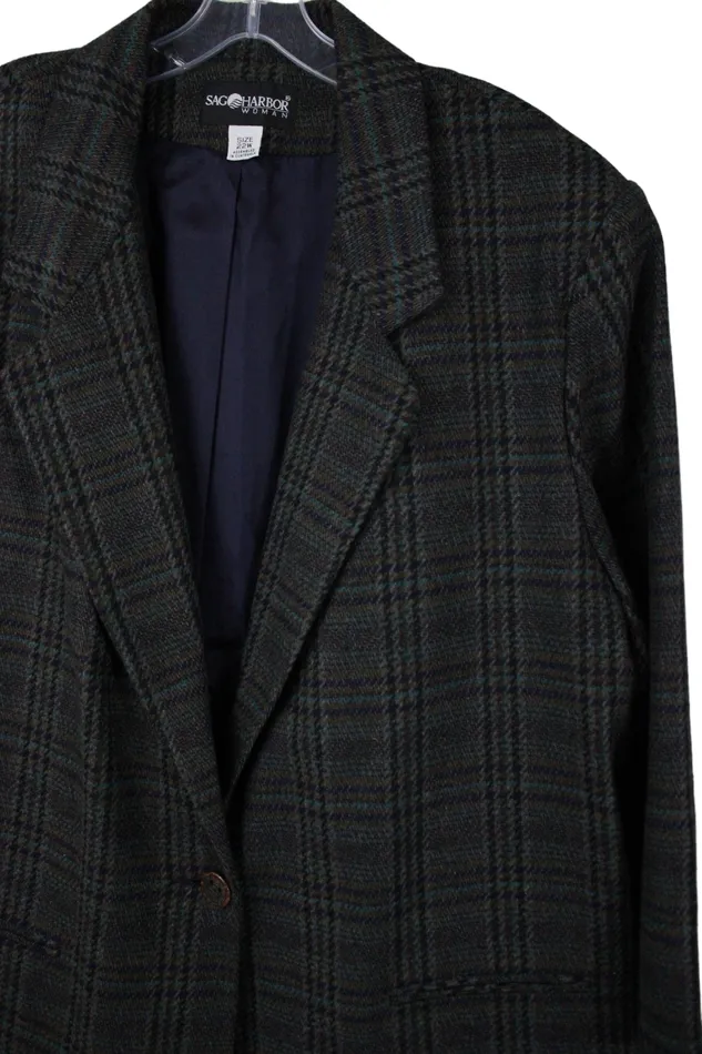 Sag Harbor Brown Plaid Blazer 22W Sag Harbor Earrings