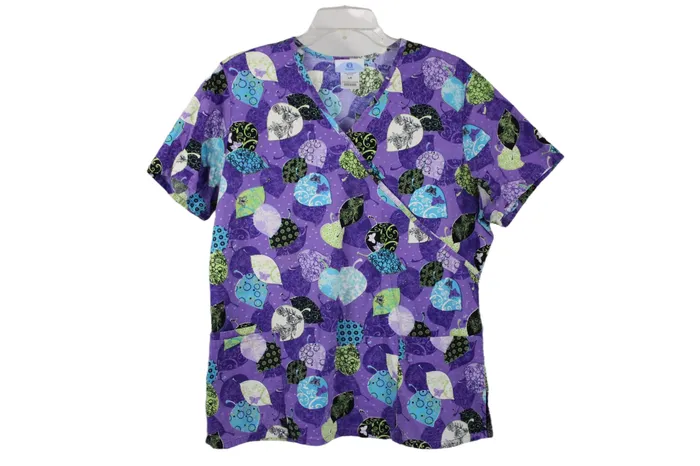 SB Scrubs SB Scrubs Purple Scrub Top L Earrings