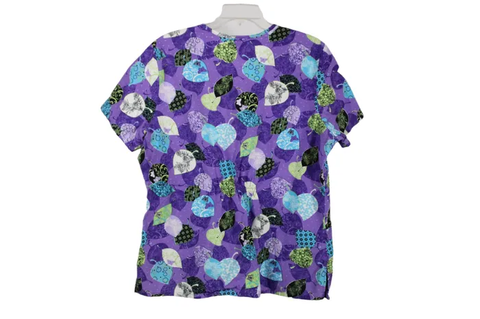 SB Scrubs SB Scrubs Purple Scrub Top L Earrings