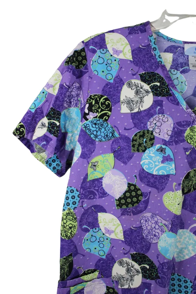 SB Scrubs SB Scrubs Purple Scrub Top L Earrings