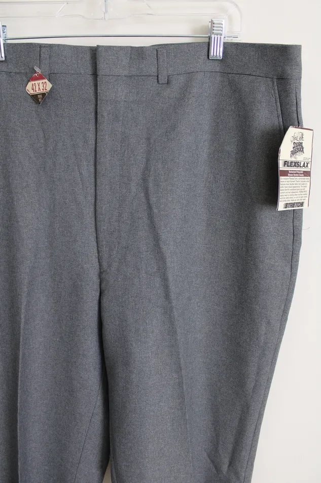 Sears Earrings NEW Sears Roebuck Gray Flexslax Pant 42X32