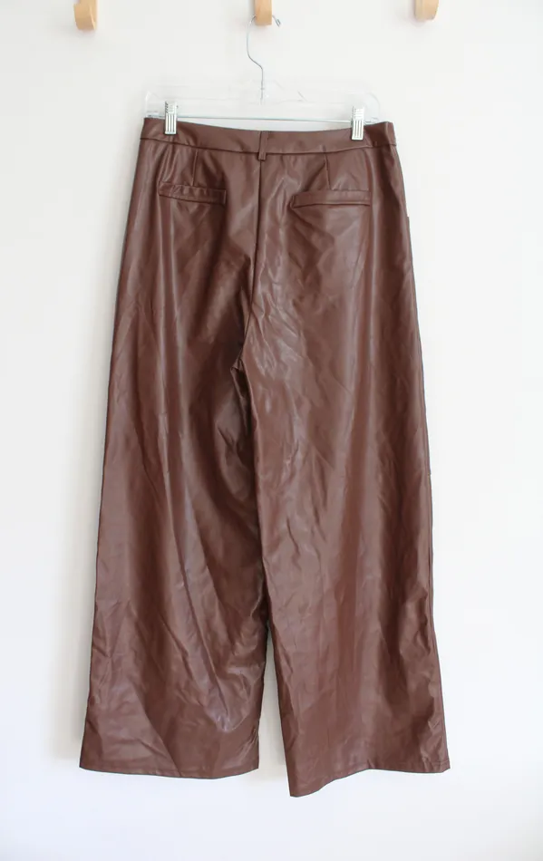 Shein Earrings NEW Shein Mod Brown Faux Leather Pants 810
