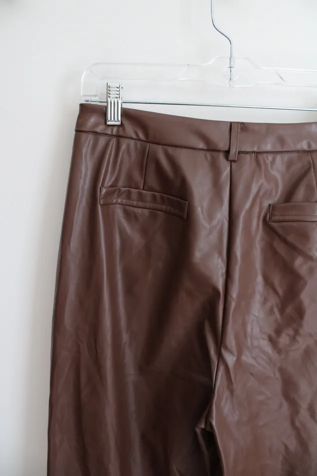 Shein Earrings NEW Shein Mod Brown Faux Leather Pants 810