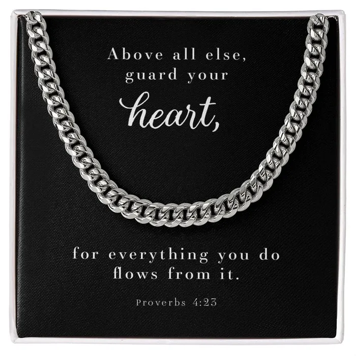 ShineOn Fulfillment Necklaces Cuban Link Chain Mens Necklace Proverbs 423