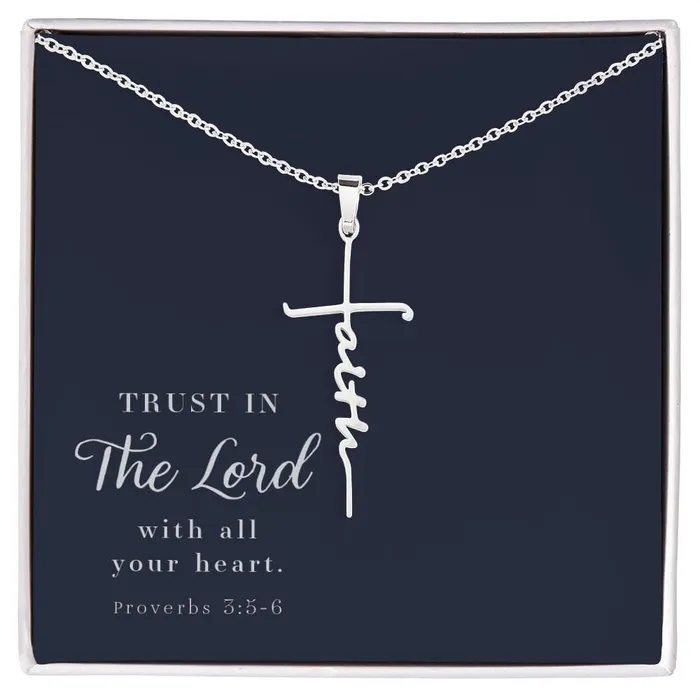 ShineOn Fulfillment Necklaces Faith Cross Necklace Proverbs 356