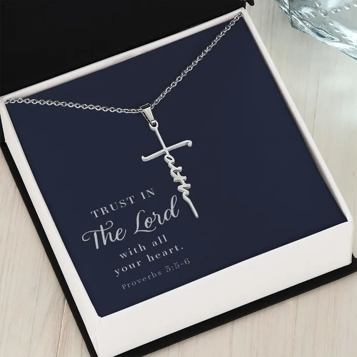 ShineOn Fulfillment Necklaces Faith Cross Necklace Proverbs 356