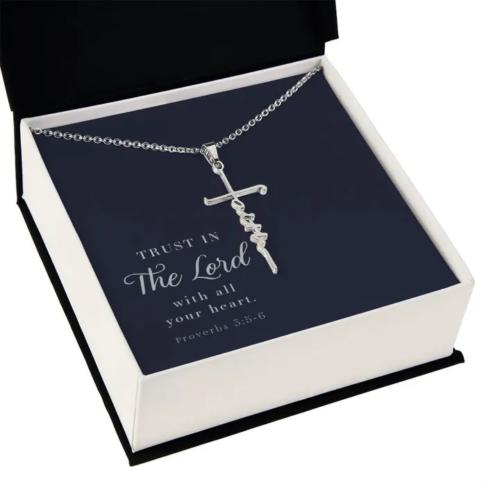 ShineOn Fulfillment Necklaces Faith Cross Necklace Proverbs 356