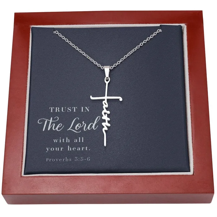 ShineOn Fulfillment Necklaces Faith Cross Necklace Proverbs 356