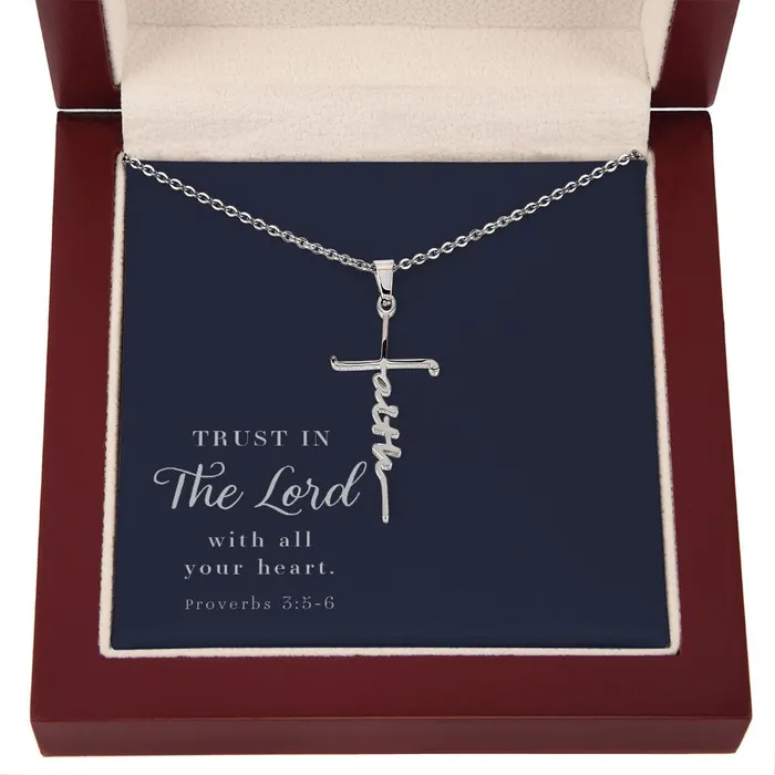 ShineOn Fulfillment Necklaces Faith Cross Necklace Proverbs 356