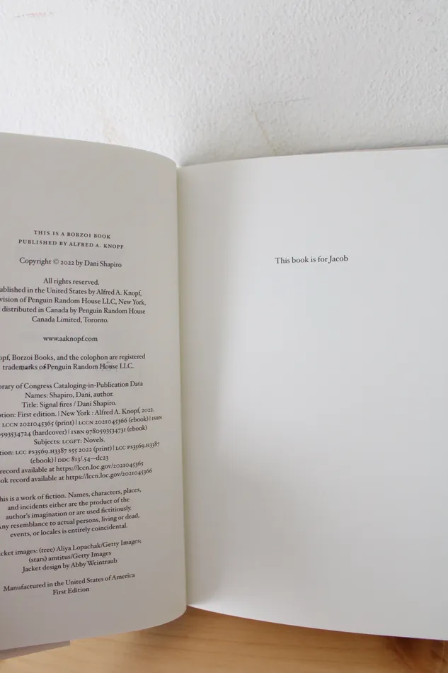Signal Fires By Dan Shapiro Signed First Edition Book Jubilee Thrift Earrings