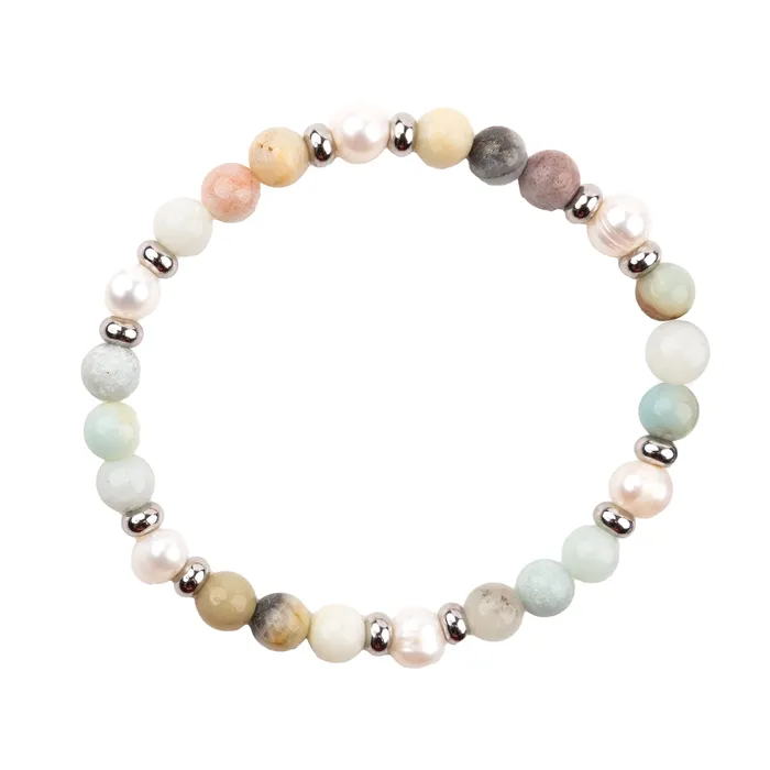 SOLEILHIJEWELRY Soleil Hawaii Amazonite and Freshwater Pearls Bracelet Bracelets