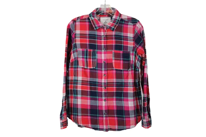 Sonoma Sonoma Plaid Pink Shirt M Earrings