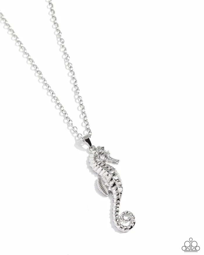 Sparkling Seahorse Silver Paparazzi Accessories Earrings