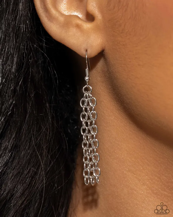 Sparkling Seahorse Silver Paparazzi Accessories Earrings